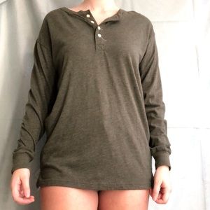PINK dark green oversized long sleeve shirt